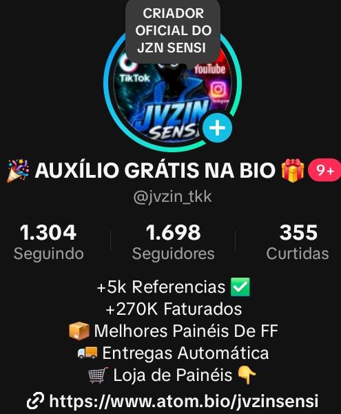 Perfil do Criador @jvzin_tkk